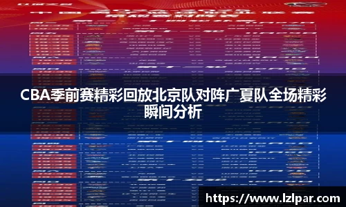 CBA季前赛精彩回放北京队对阵广夏队全场精彩瞬间分析